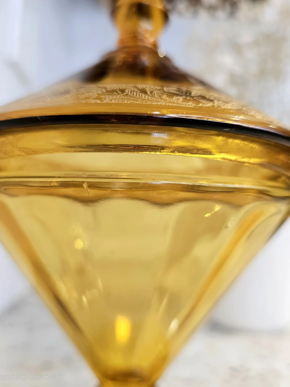 Westmoreland Amber Glass Compote Covered Candy Dish Home Accent Art Deco Vanity